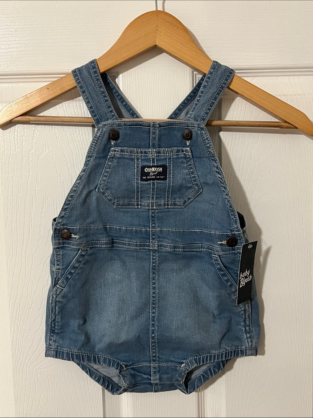 NWT OshKosh Denim Baby Overalls Romper - Blue Size 24 Months